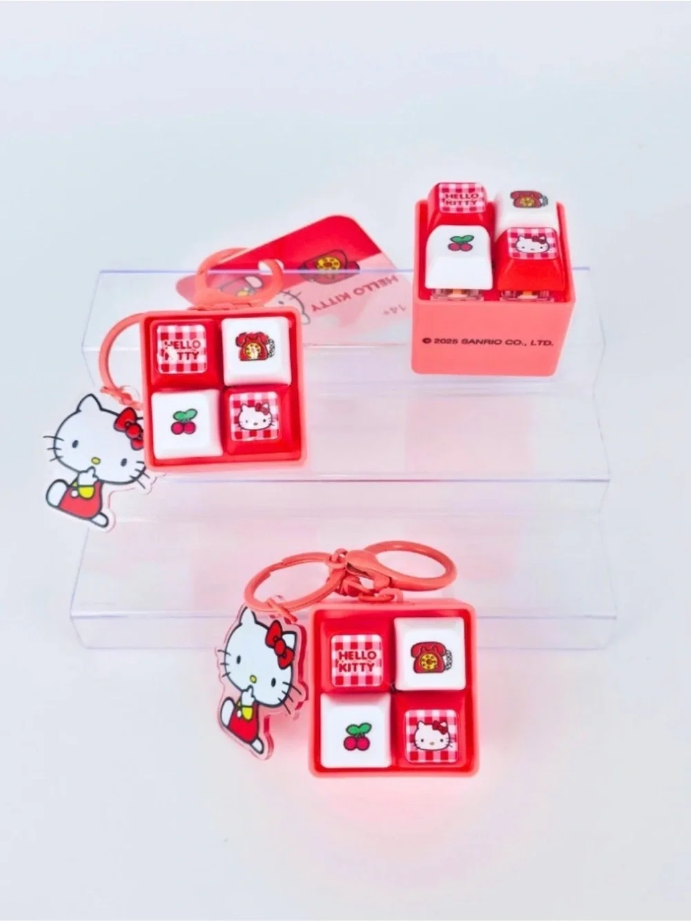 Hello Kitty Keychain Fidget Keychain in Red, NWT LED Lights & Sounds